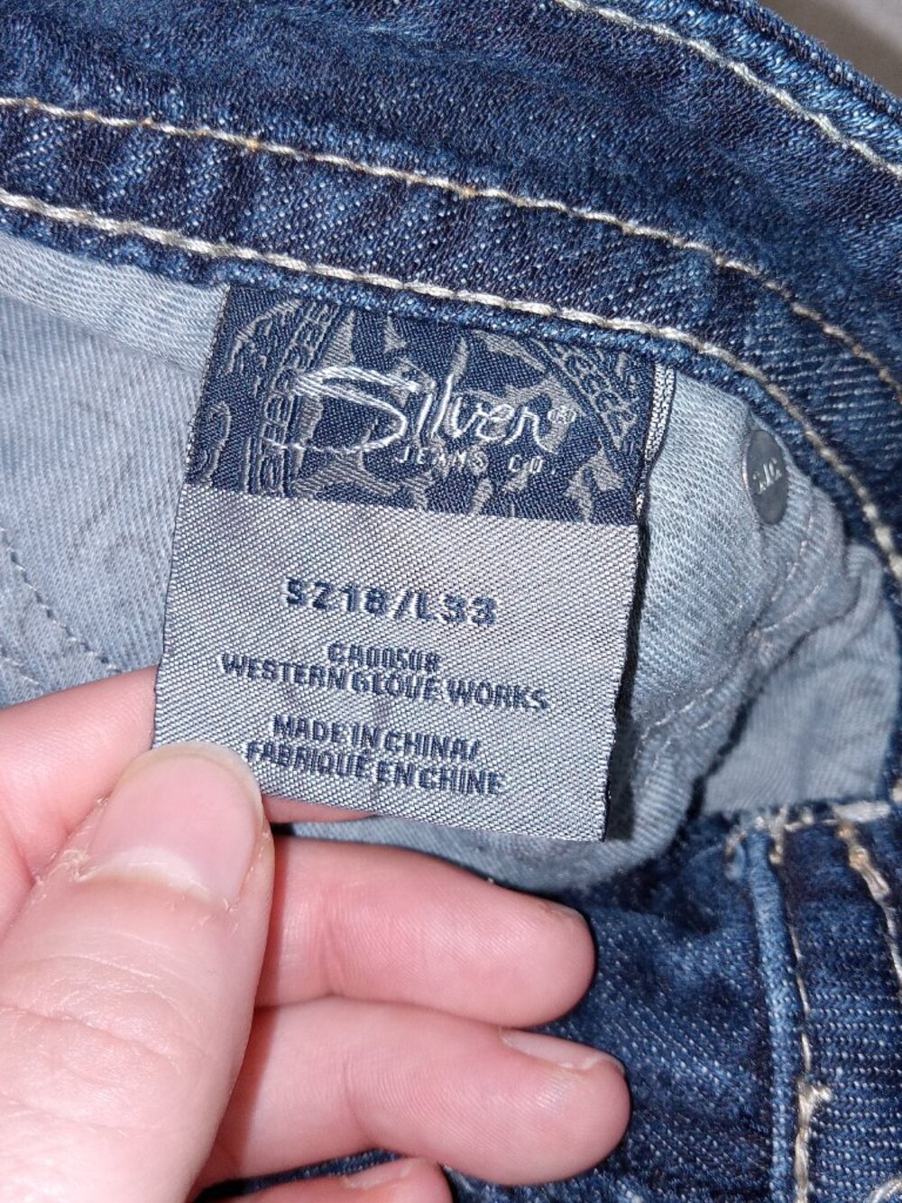 Silver Jeans Natsuki Bootcut Jeans Women's Size 18 L33 Dark Wash Thick Stitch - Picture 9 of 13
